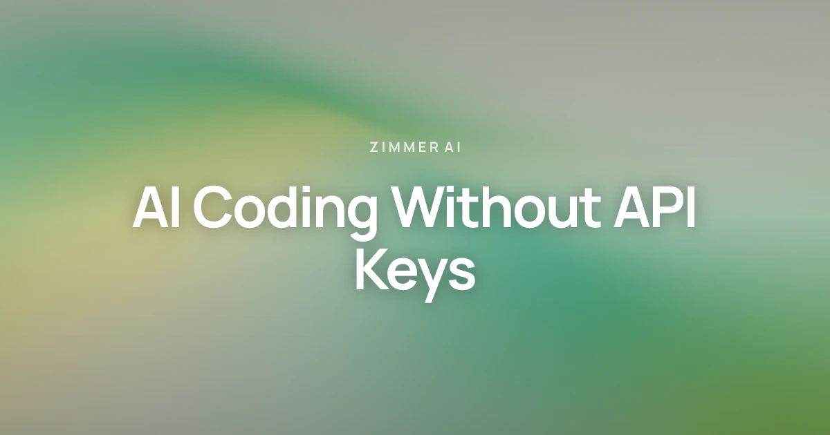AI Coding Without API Keys: The complete local developer stack