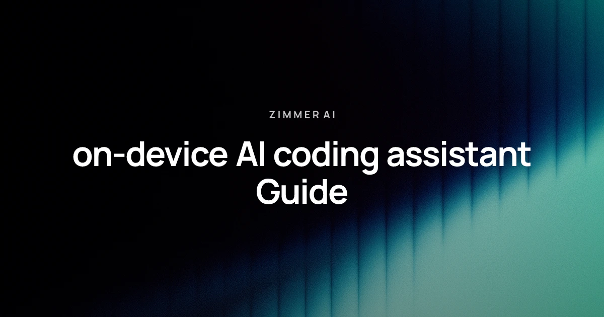 on-device AI coding assistant: Private coding on Apple Silicon